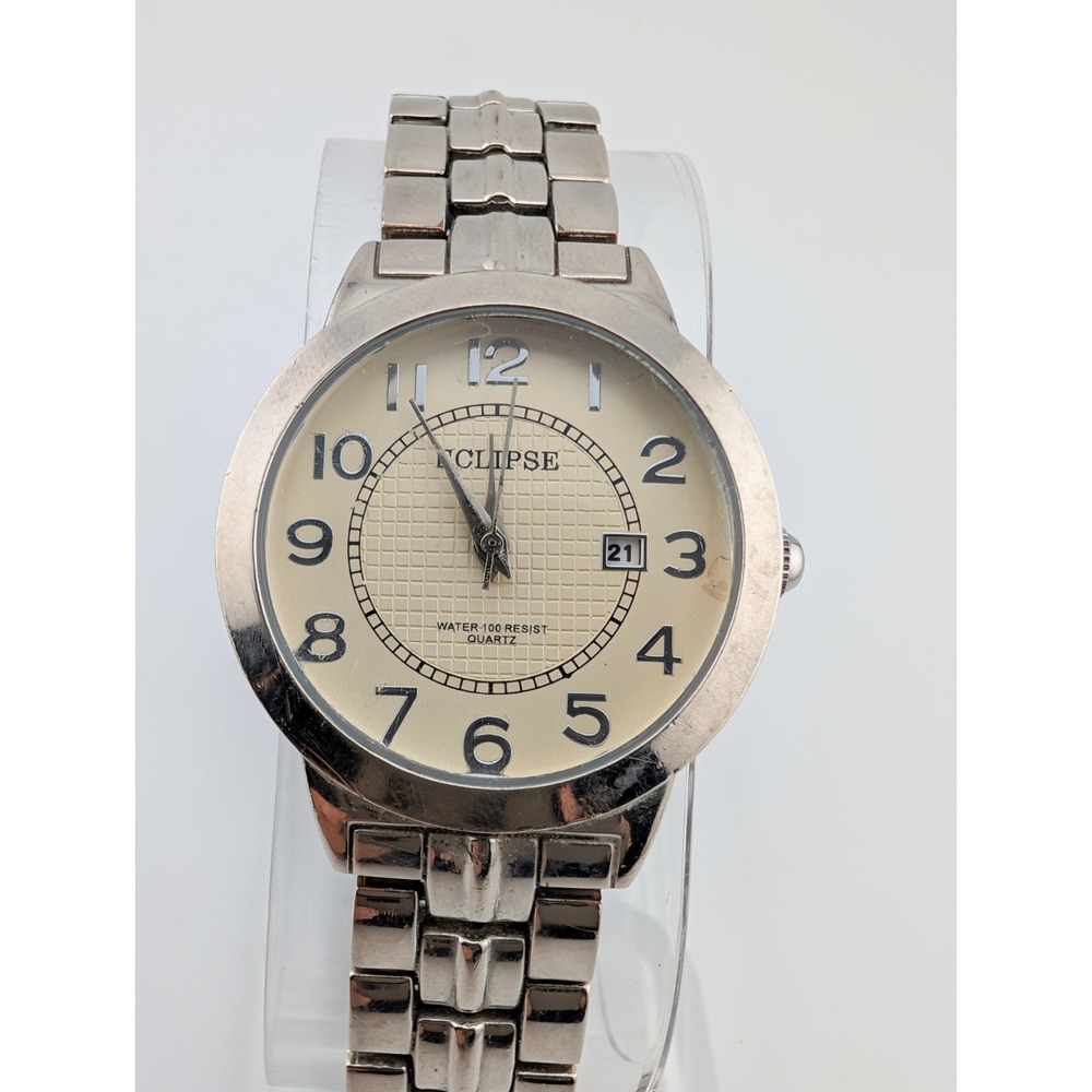 Eclipse Watch Women 30mm Case Silver 7" Band- New Battery